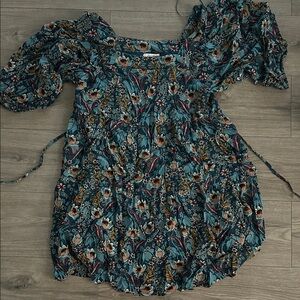 Maurices Teal Floral Mini Dress